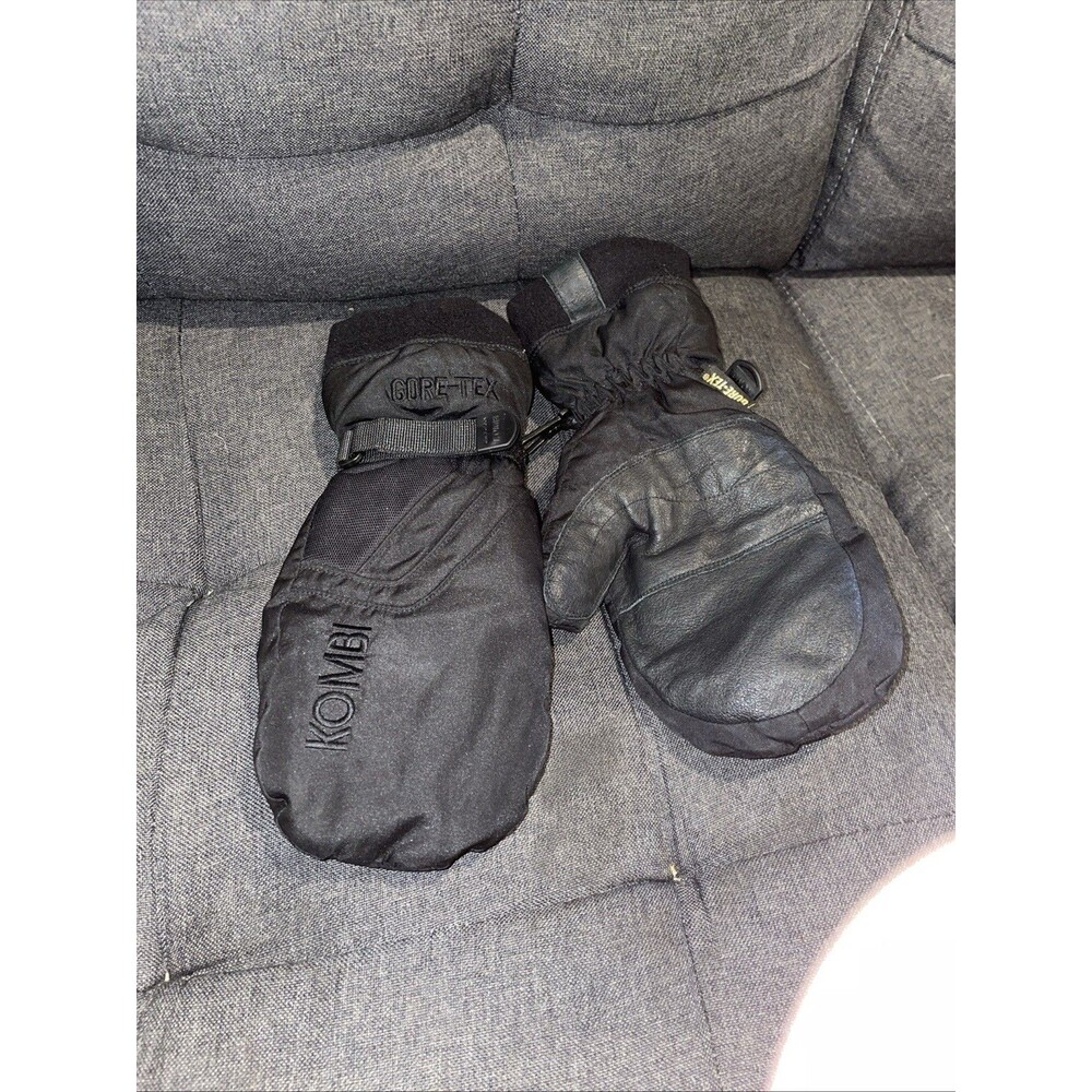 Kombi Black Leather Goretex Mittens Womens Medium